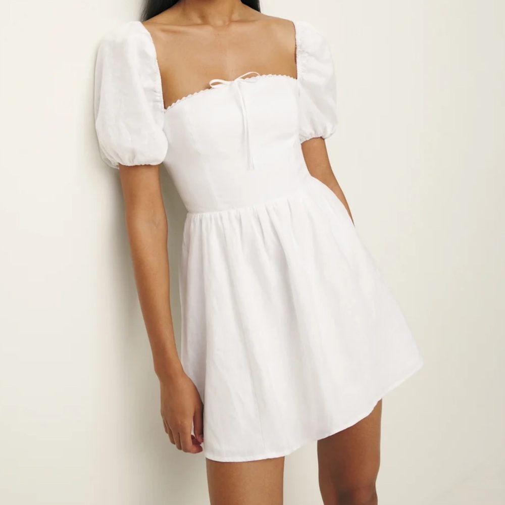Reformation White Linen Dress